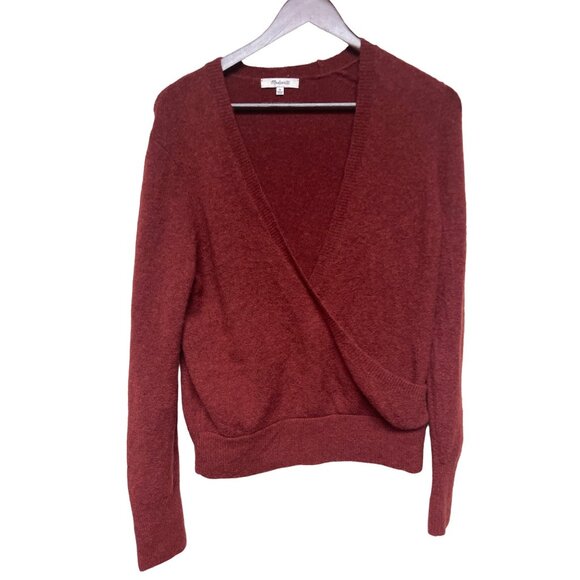 Madewell Women's Sweater Wrap Front Coziest Yarn Pullover Wool Alpaca Medium - Picture 2 of 9